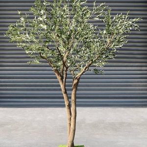 Solid Wood Artificial Tree Large Olive Tree Indoor Entrance Green Plants Living Room Window Decoration Fake Tree Ornament(3.5mx3m)