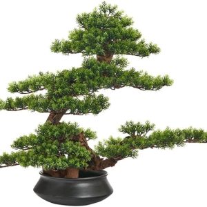 Fake Plant Decoration Simulated Green  Plant Chinese Style Welcoming Pine  Bonsai Office Decoration Zen  Landscape Ornaments Artificial Plants