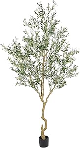 Tall Faux Olive Tree，9ft（108in） Realistic Potted Silk Artificial Olive Tree， Fake Olive Trees Indoor with Green Leaves and Big Fruits for Home Office Living Room Stairs Patio Decor.